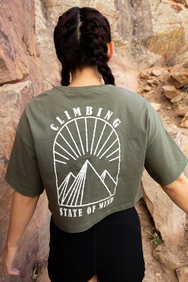 Climbing State of Mind - Women's Jersey Cropped Tee