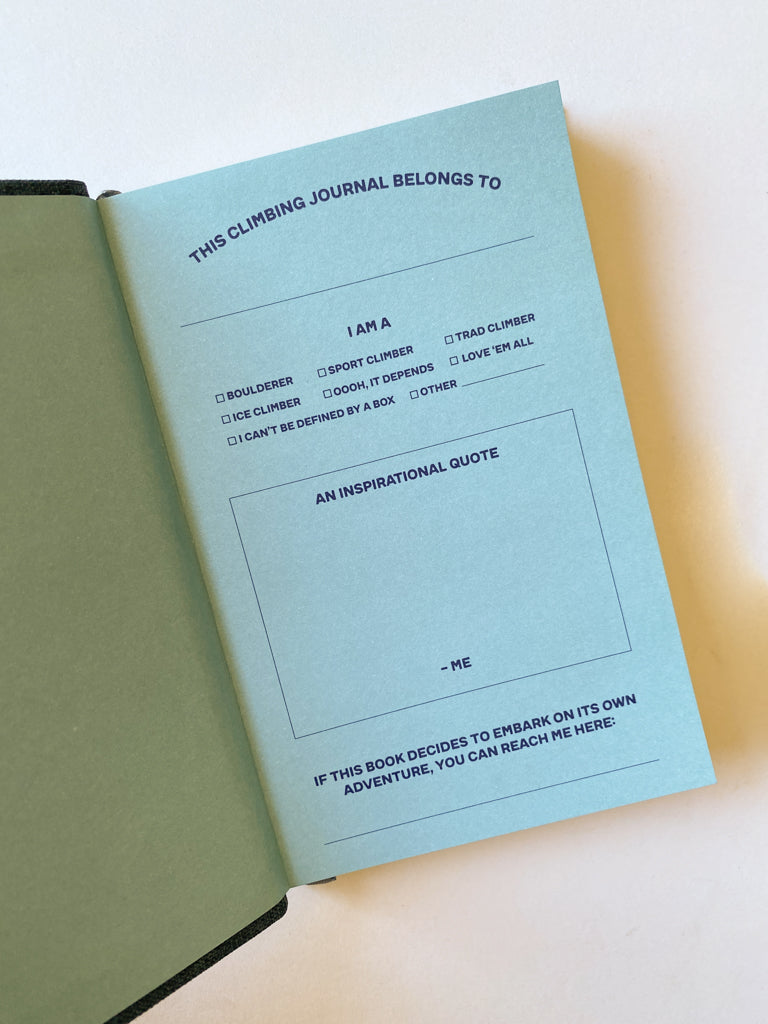 Rock Climbing Journal - Hardcover - Denim