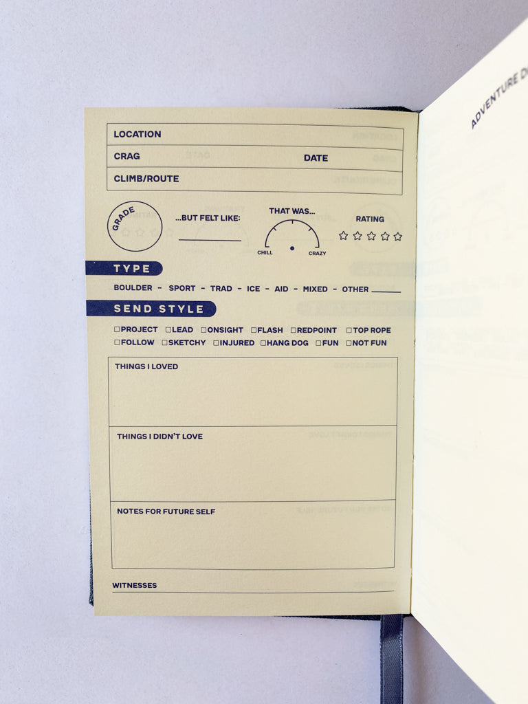 Rock Climbing Journal - Hardcover - Denim