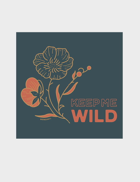 rock climbing hiking sticker - keep me wild - monopkt