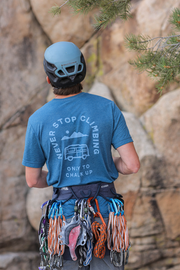 rock climbing shirt - never stop climbing - monopkt