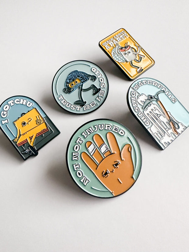 Custom 3-Pack: Rock Climbing Pin // Gifts for Climbers, Ice Climbing, Bouldering, Chalk Bag, Mountain Pins, Chalk Bag, Mountaineering, Funny