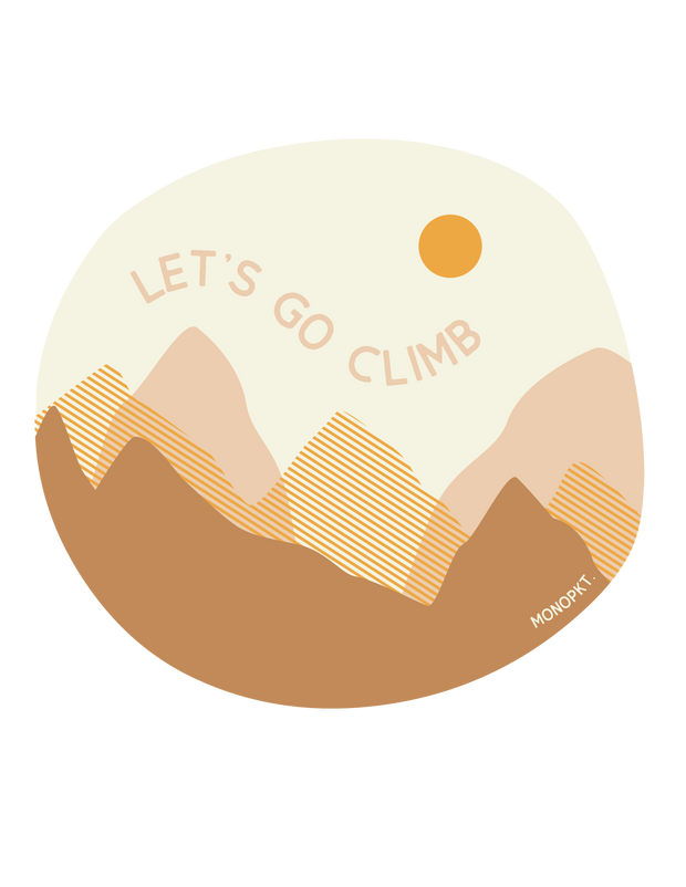 let's go climb - rock climbing sticker - monopkt