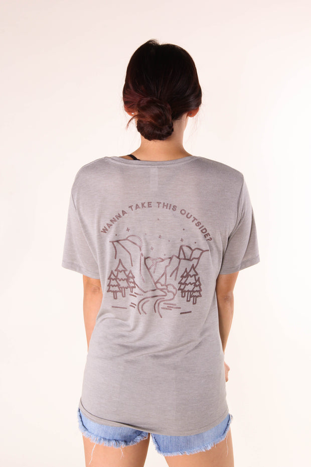 wanna take this outside - hiking tee - monopkt