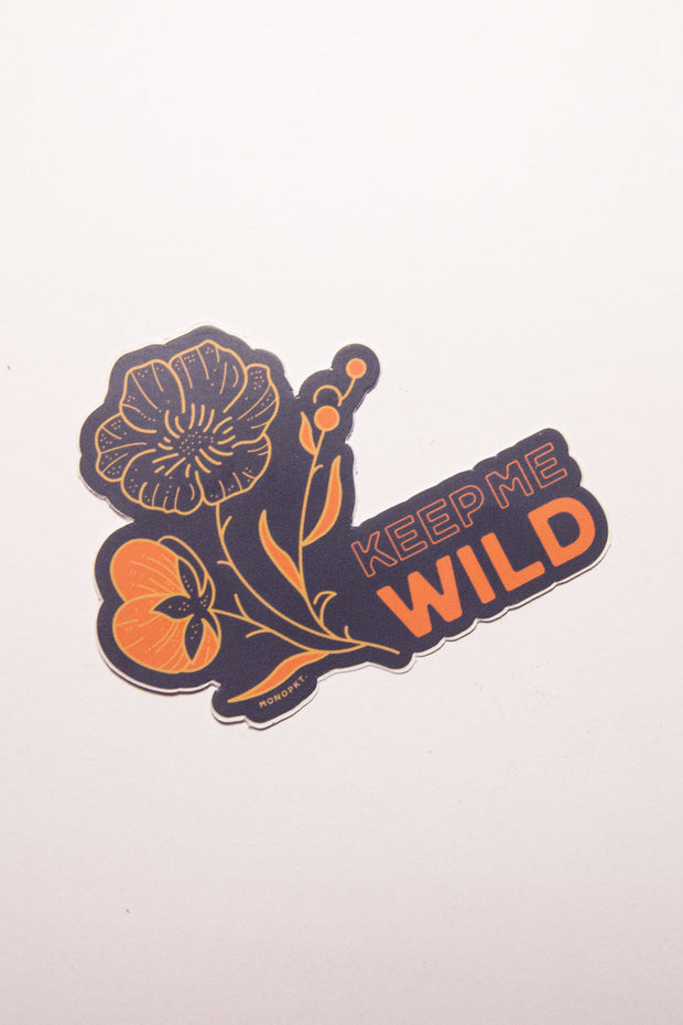 rock climbing hiking sticker - keep me wild - monopkt